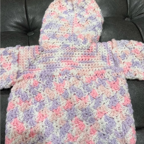 Handmade, Beautiful Hand Knit Baby Cardigan Sweater Coat - Picture 6 of 9